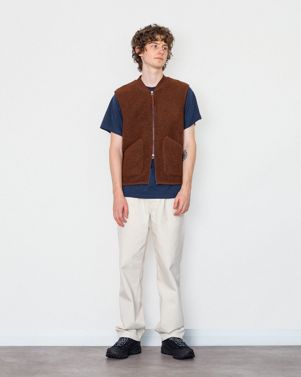 Wool Fleece Waistcoat - Cacao
