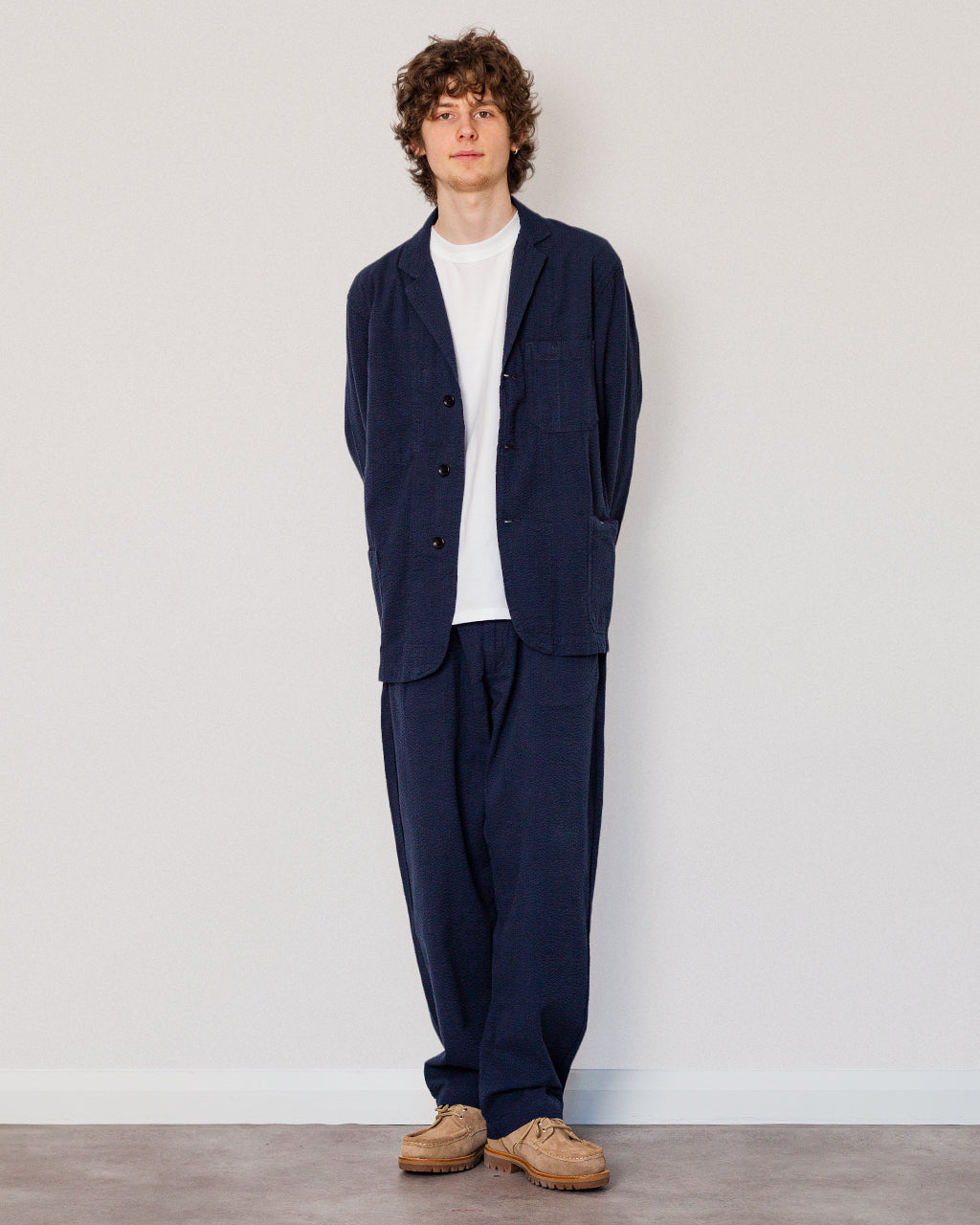 Seersucker Server Suit Jacket - Dark Navy
