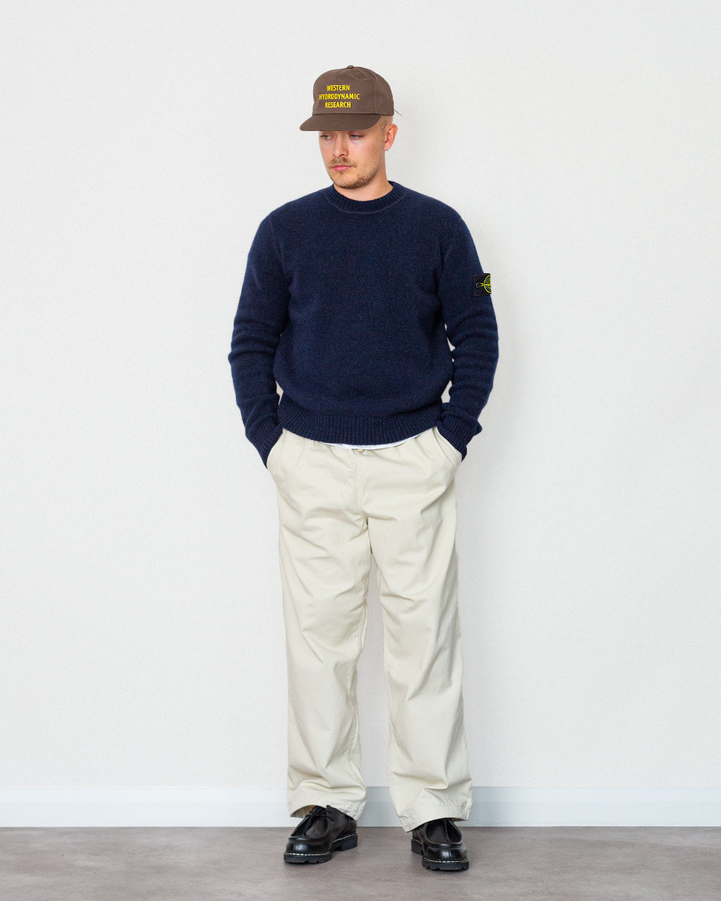 Baby Alpaca Crewneck - Melange Blue V0M20
