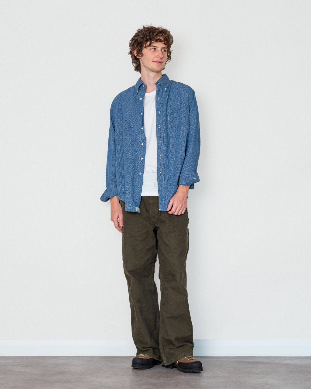 Small Check Standard B.D. Shirt - Indigo Chambray