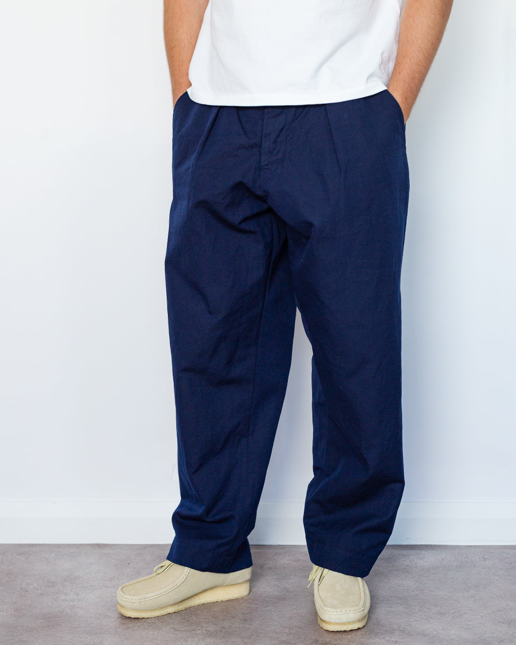 Oxford Pant - Navy Linen Slub Weave