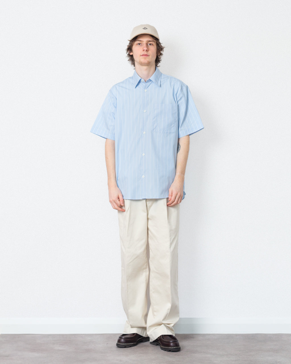 Anraslund Classic Stripe S/S Shirt - Cashmere Blue