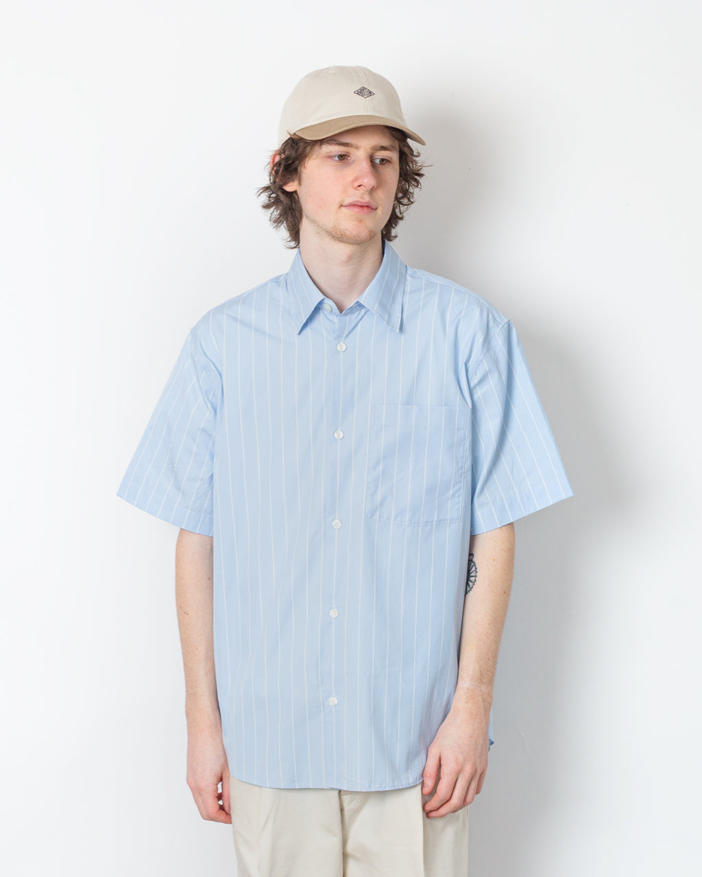 Anraslund Classic Stripe S/S Shirt - Cashmere Blue