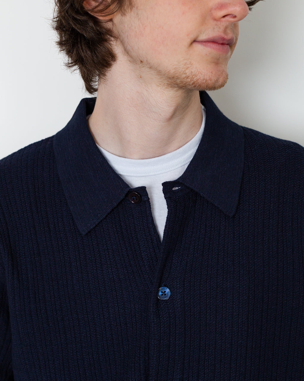 Nolan Polo Cardigan 6695 - Navy Blue