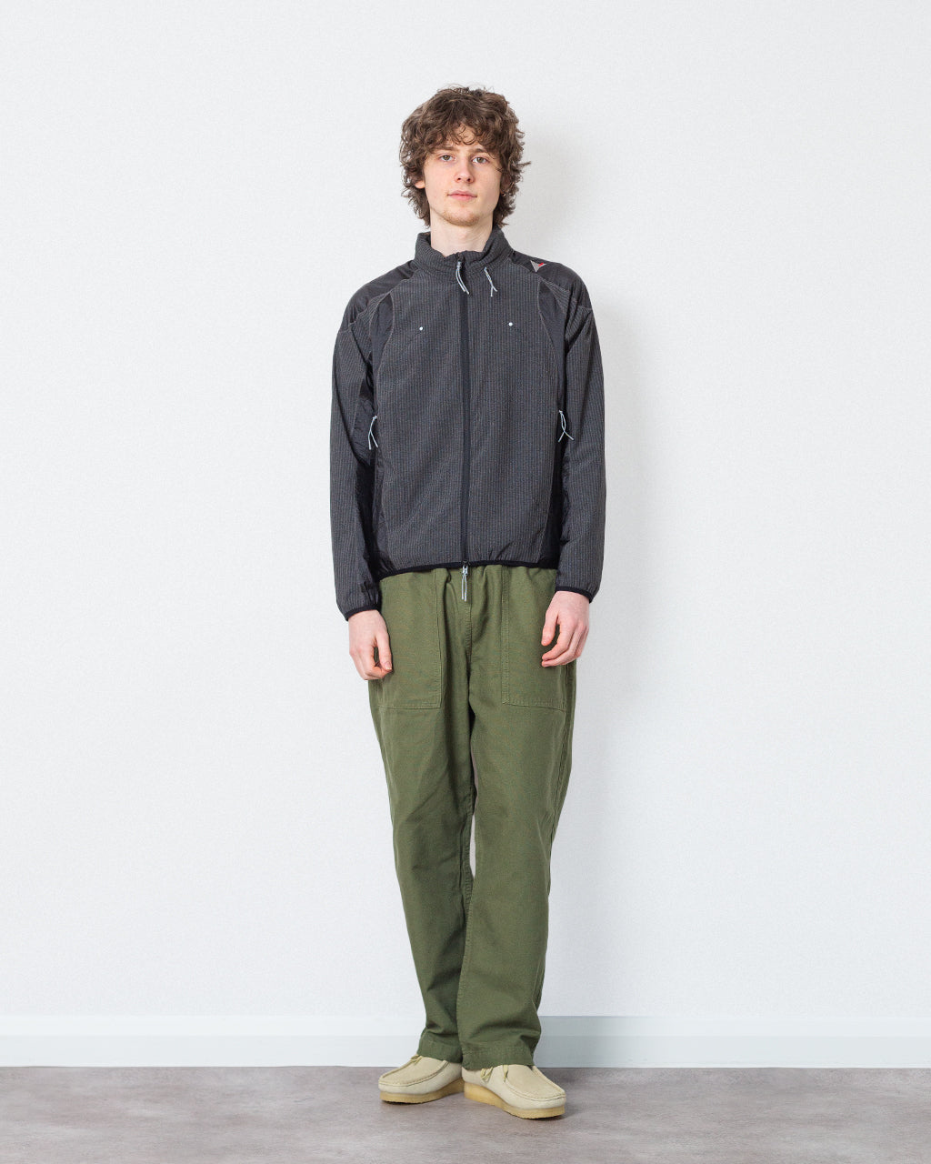 Numb Pinstriped Hooded Wind Jacket - Black
