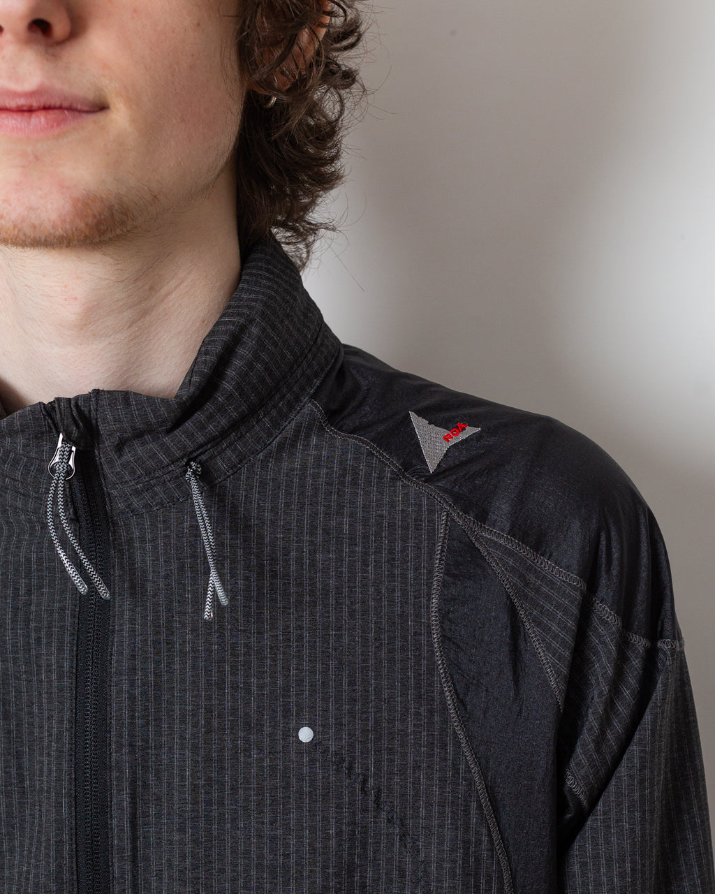Numb Pinstriped Hooded Wind Jacket - Black