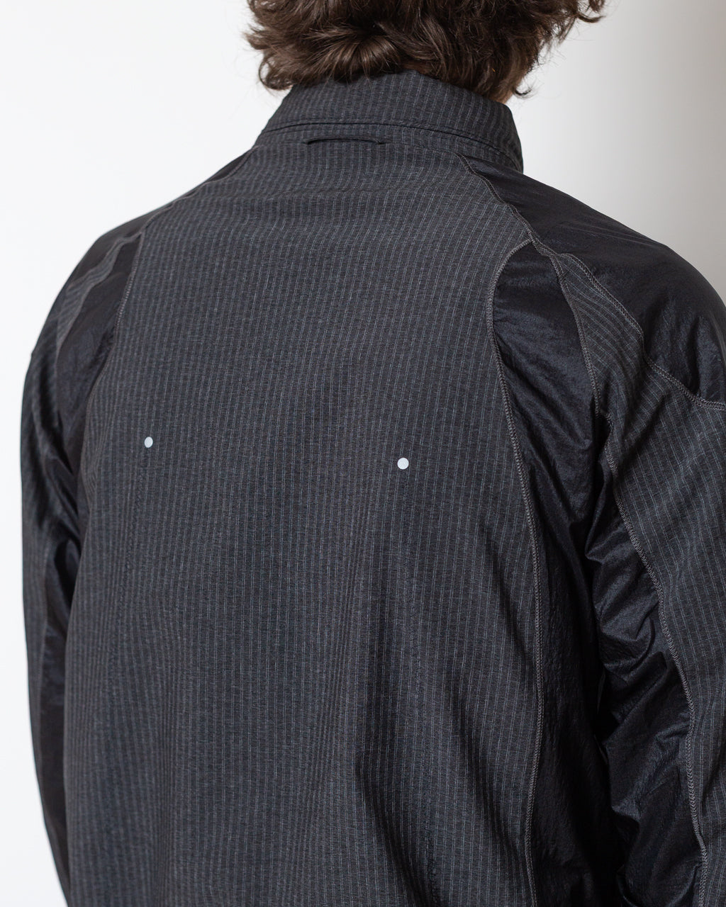 Numb Pinstriped Hooded Wind Jacket - Black