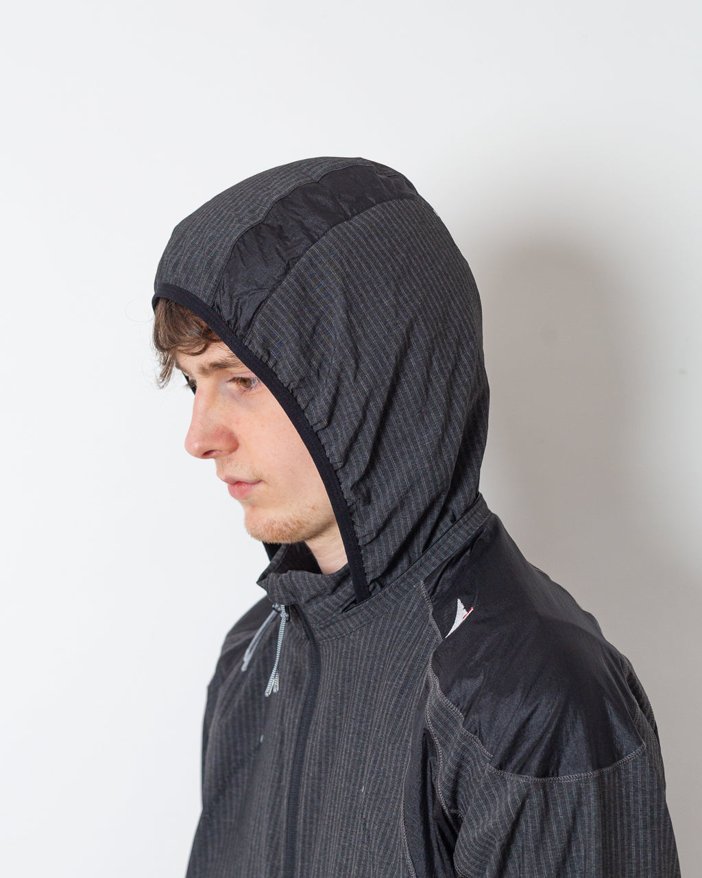 Numb Pinstriped Hooded Wind Jacket - Black