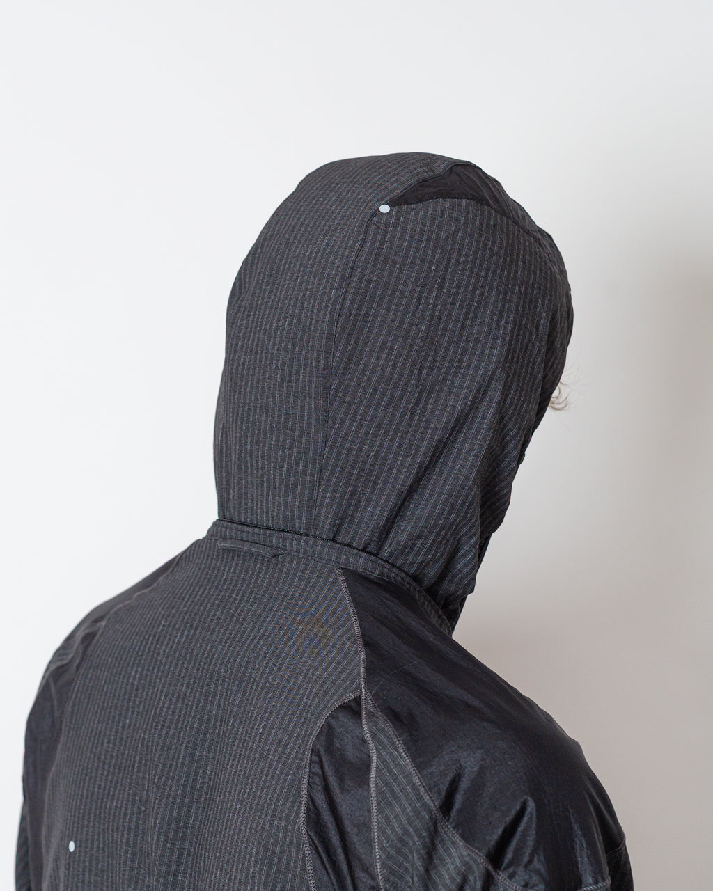 Numb Pinstriped Hooded Wind Jacket - Black