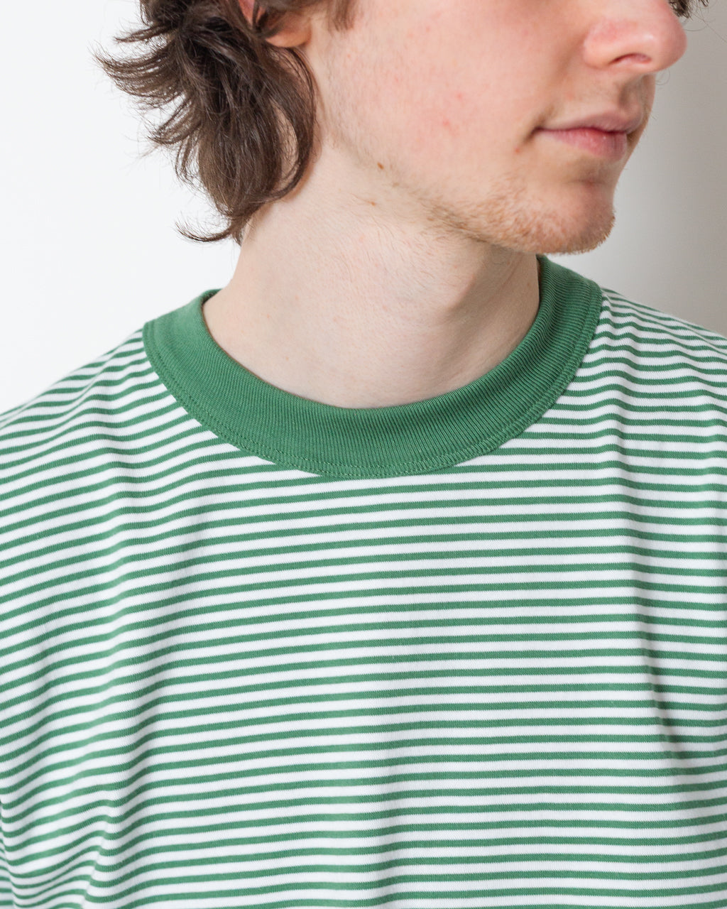 Heritage Stripe T-Shirt - Ivy/Blanc