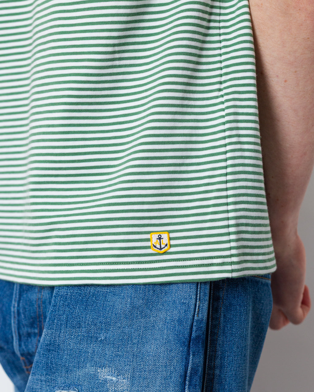 Heritage Stripe T-Shirt - Ivy/Blanc