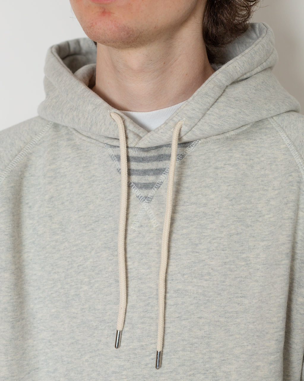 Logo Hooded Sweat - Heather Off White