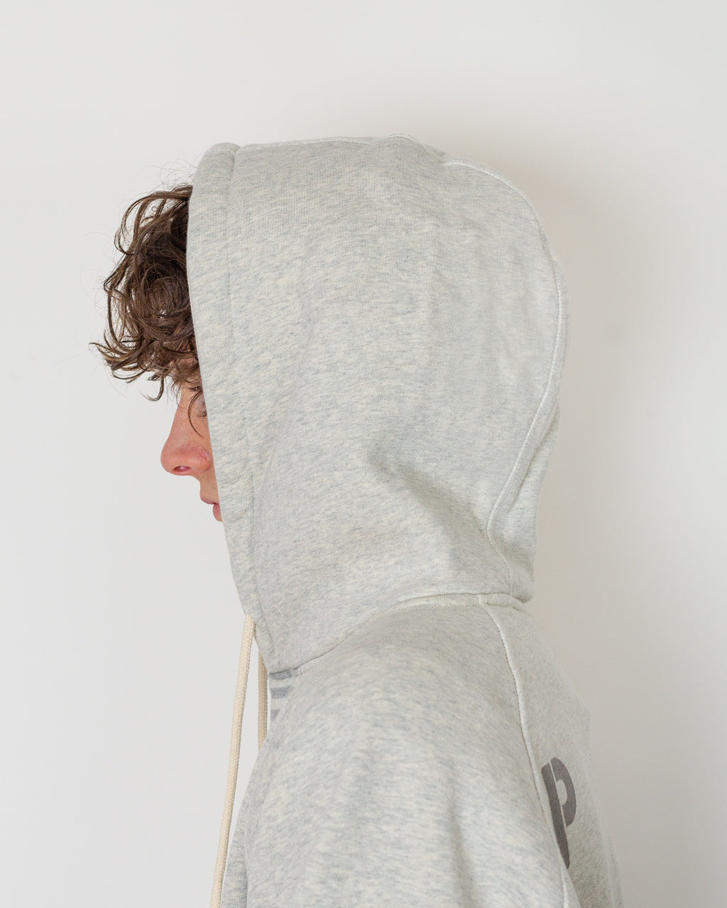 Logo Hooded Sweat - Heather Off White