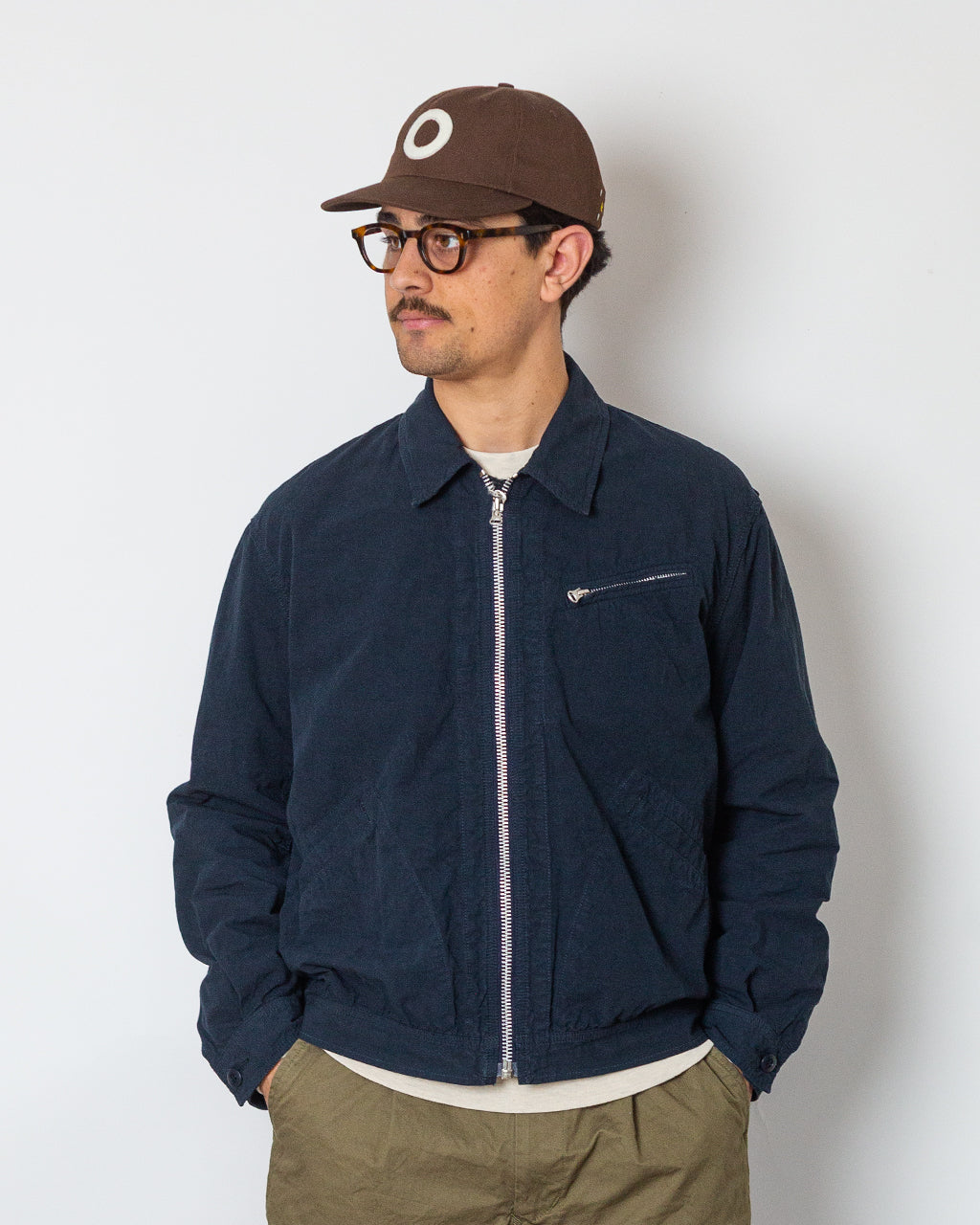 High Density Short Zip Jacket - Navy