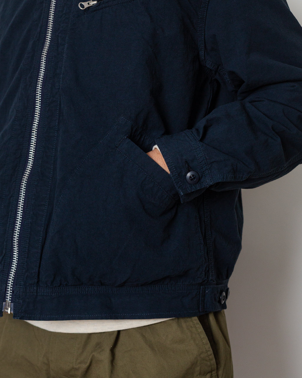 High Density Short Zip Jacket - Navy