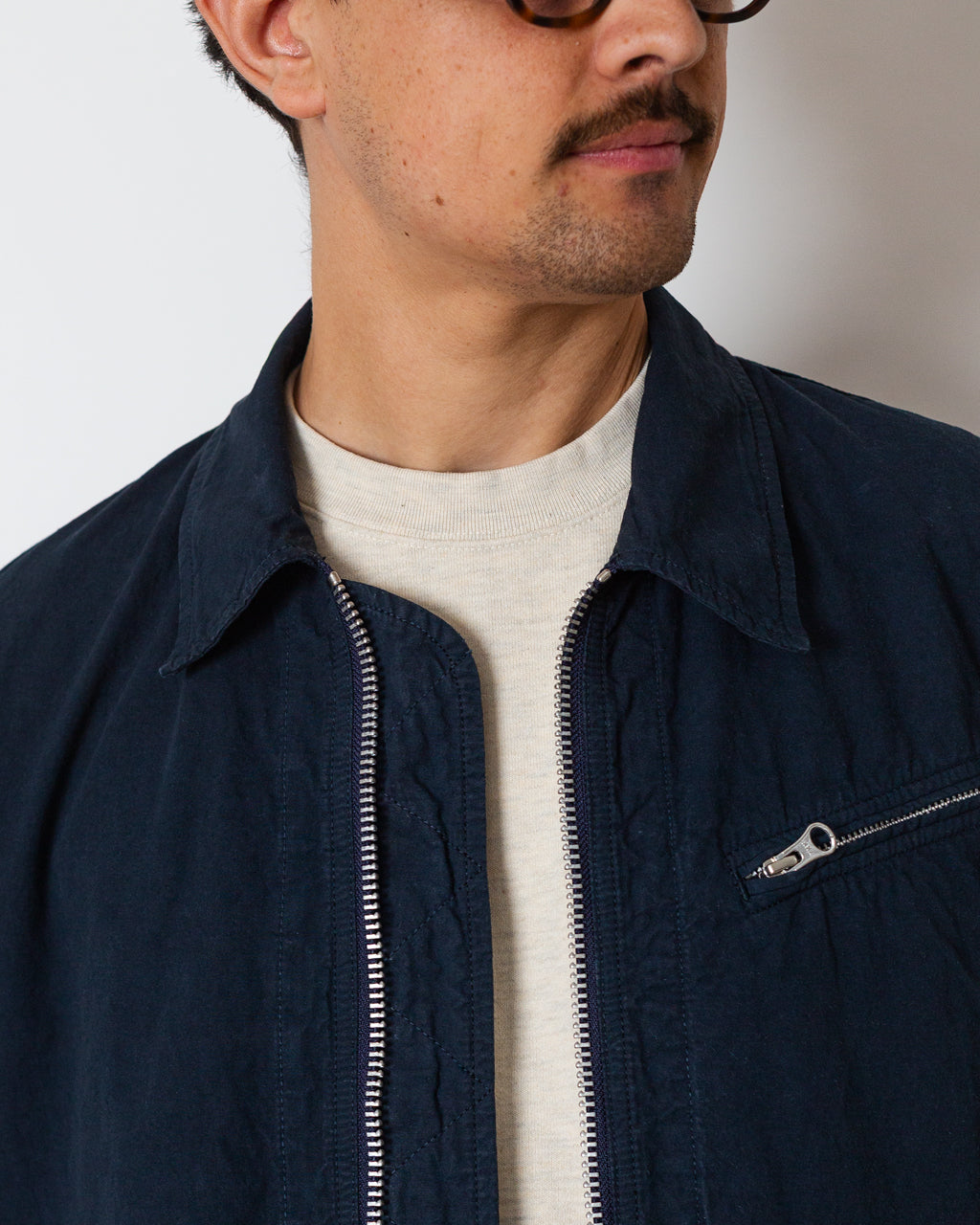 High Density Short Zip Jacket - Navy