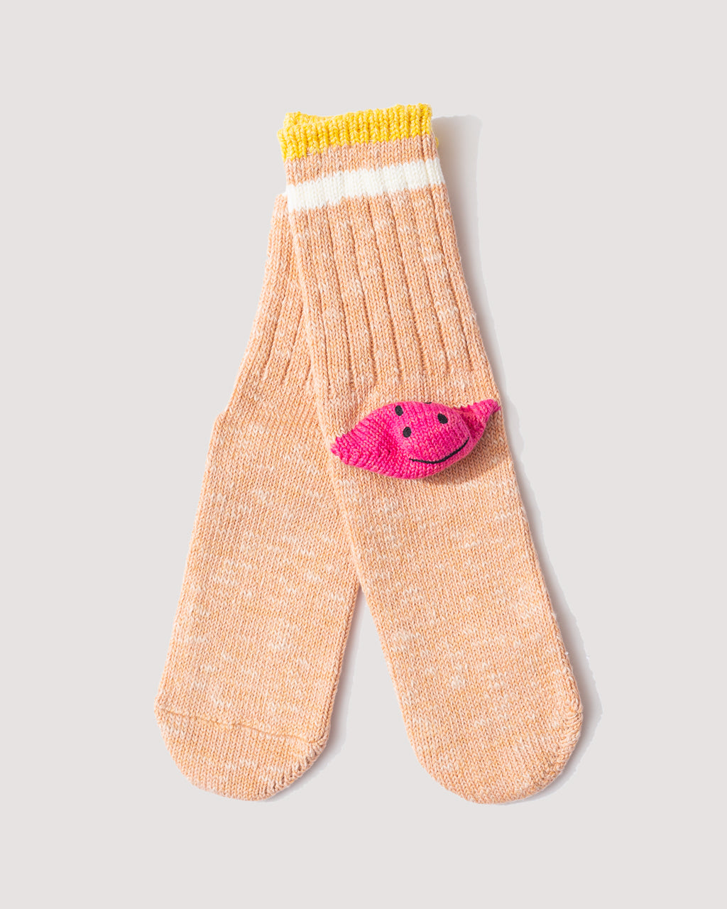 60 Yarn Happy Heel Socks - Orange/Pink