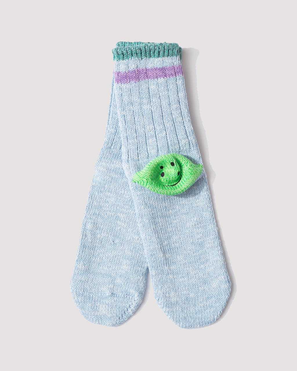 60 Yarn Happy Heel Socks - Sax/Green