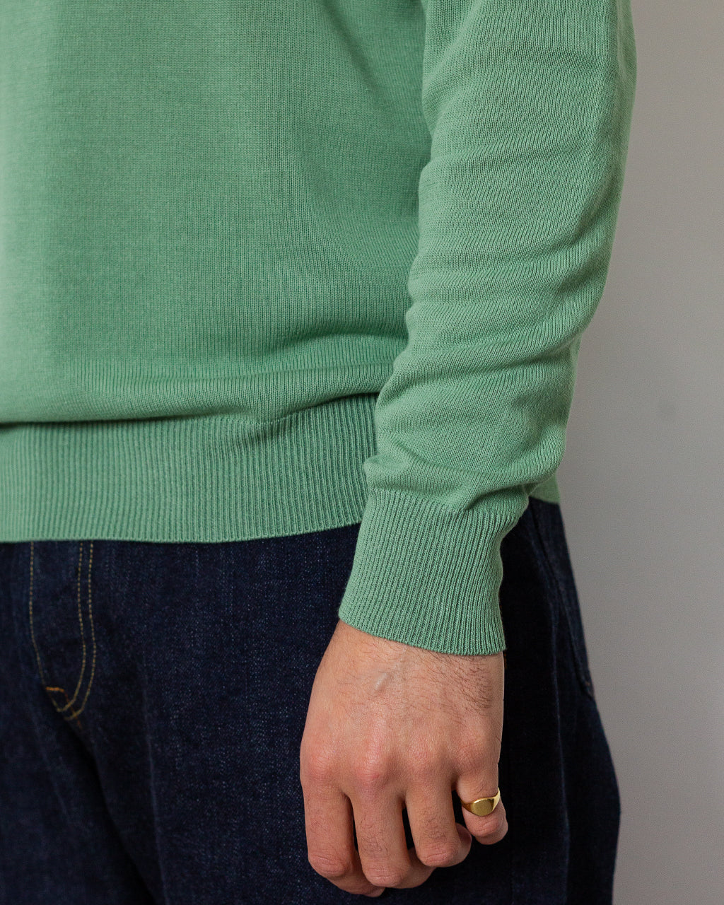 Knit Polo 12G L/S - Light Green