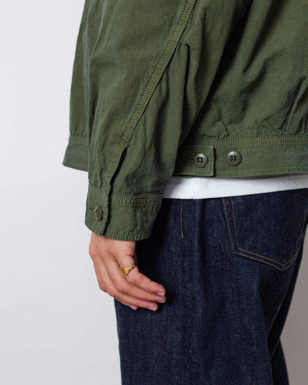 High Density Short Zip Jacket - Olive