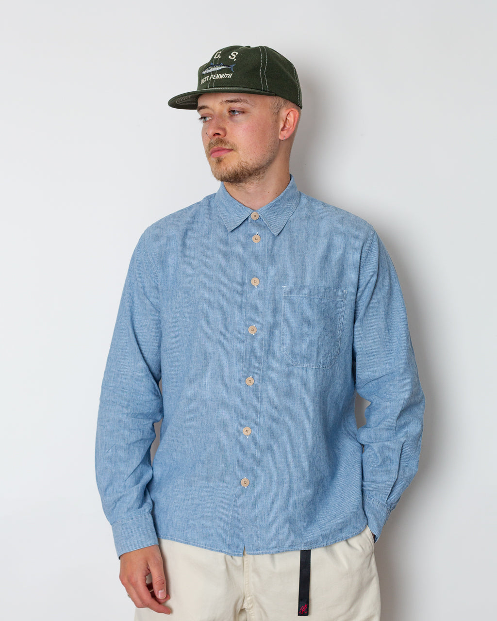 Easy Fit Shirt - Washed Indigo Stripe