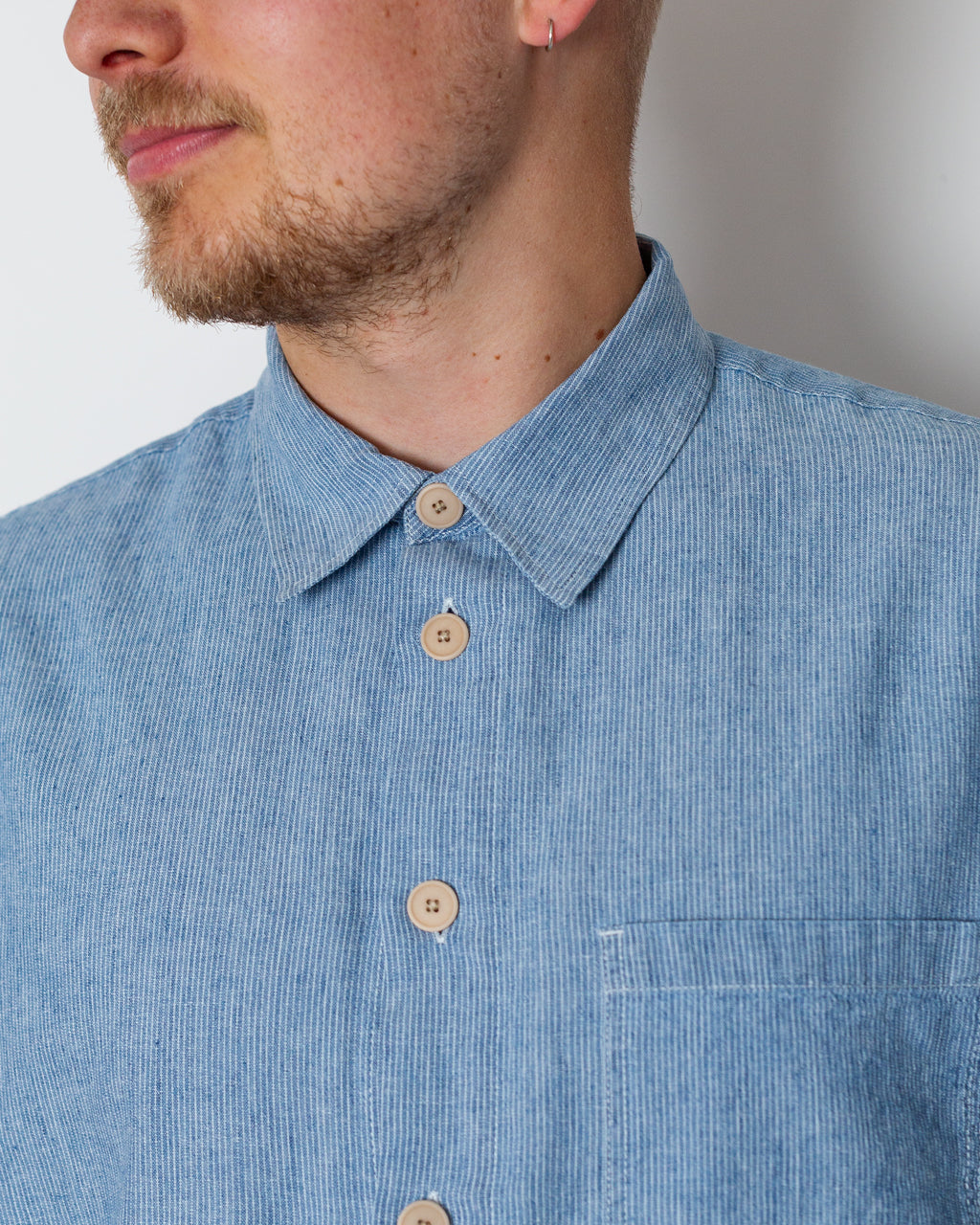 Easy Fit Shirt - Washed Indigo Stripe