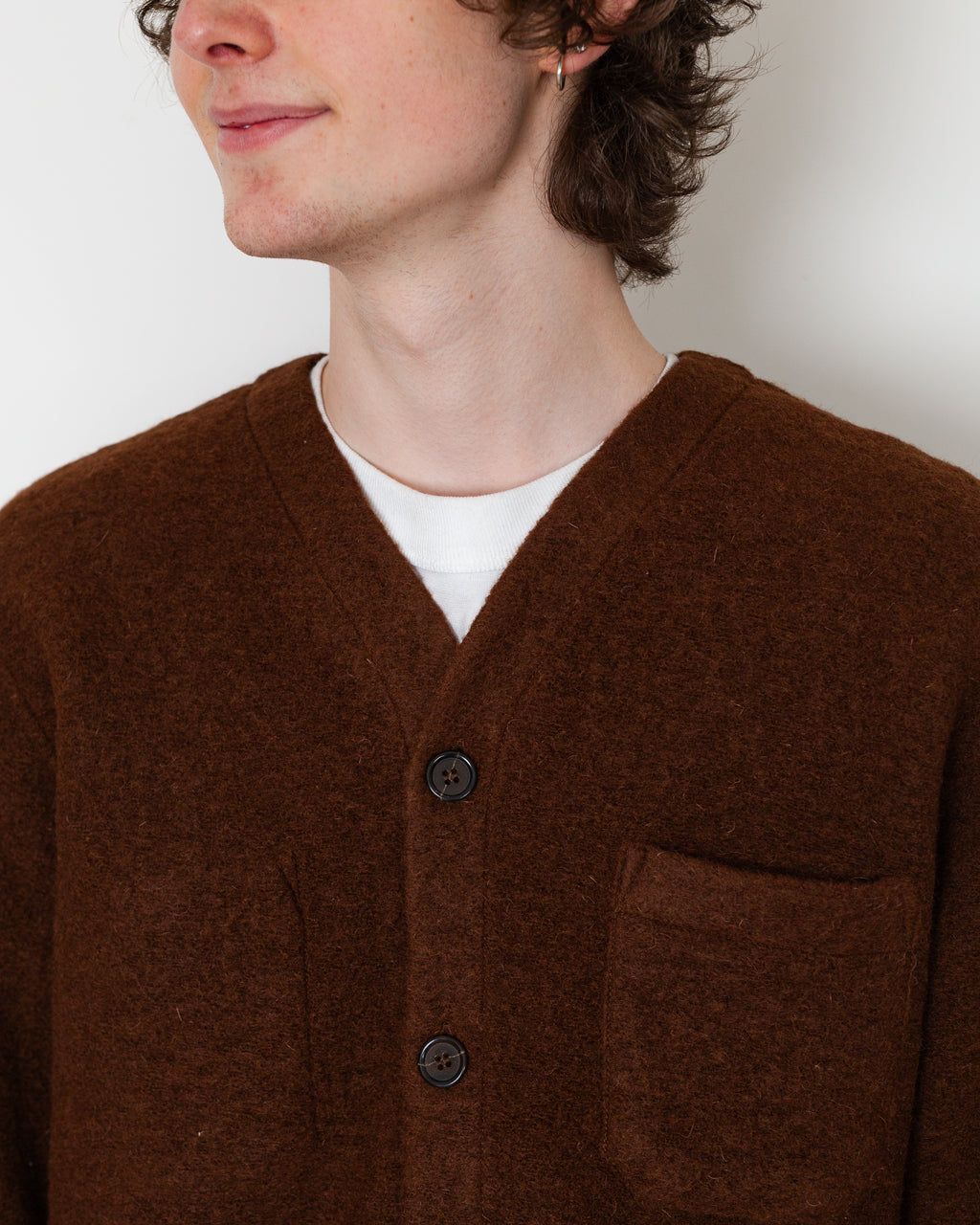 Wool Fleece Cardigan - Cacao
