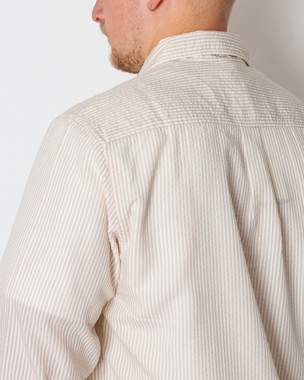 Another Shirt 1.0 - Ecru Brown Stripe