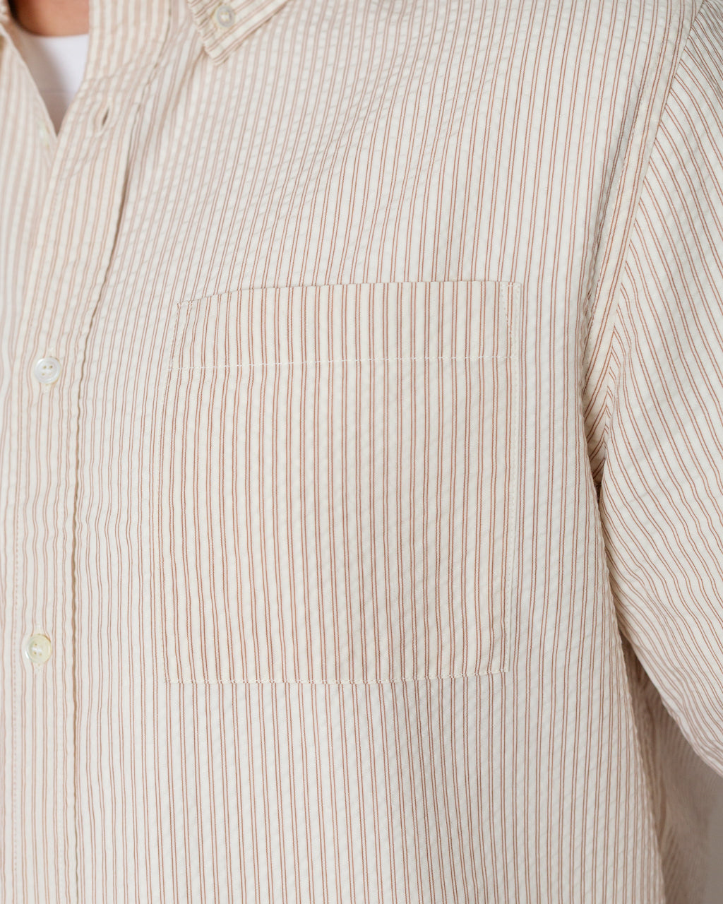 Another Shirt 1.0 - Ecru Brown Stripe