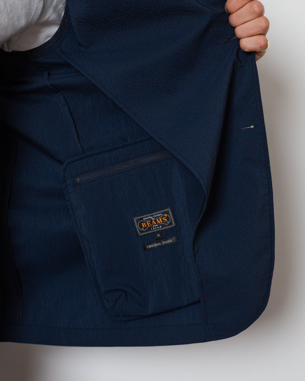 3 Button Seersucker Anywhere Suit - Navy