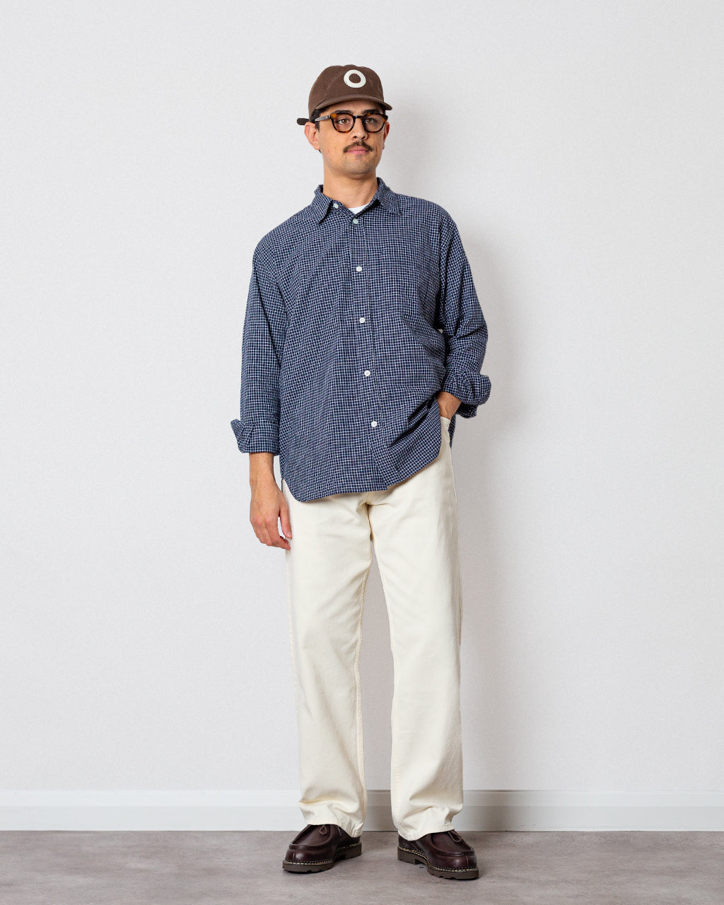 Espevik Check Oversized Shirt - Dark Navy