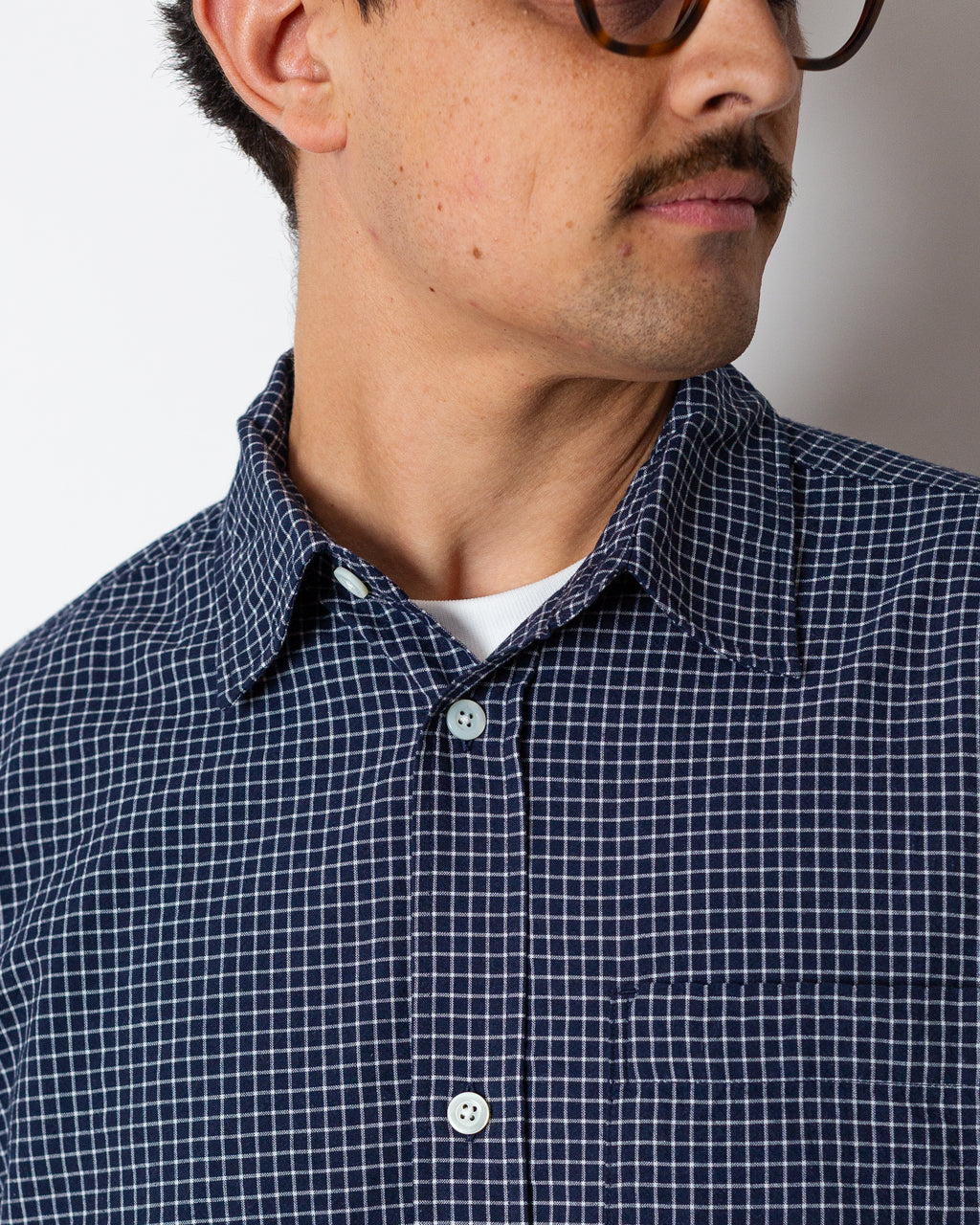 Espevik Check Oversized Shirt - Dark Navy