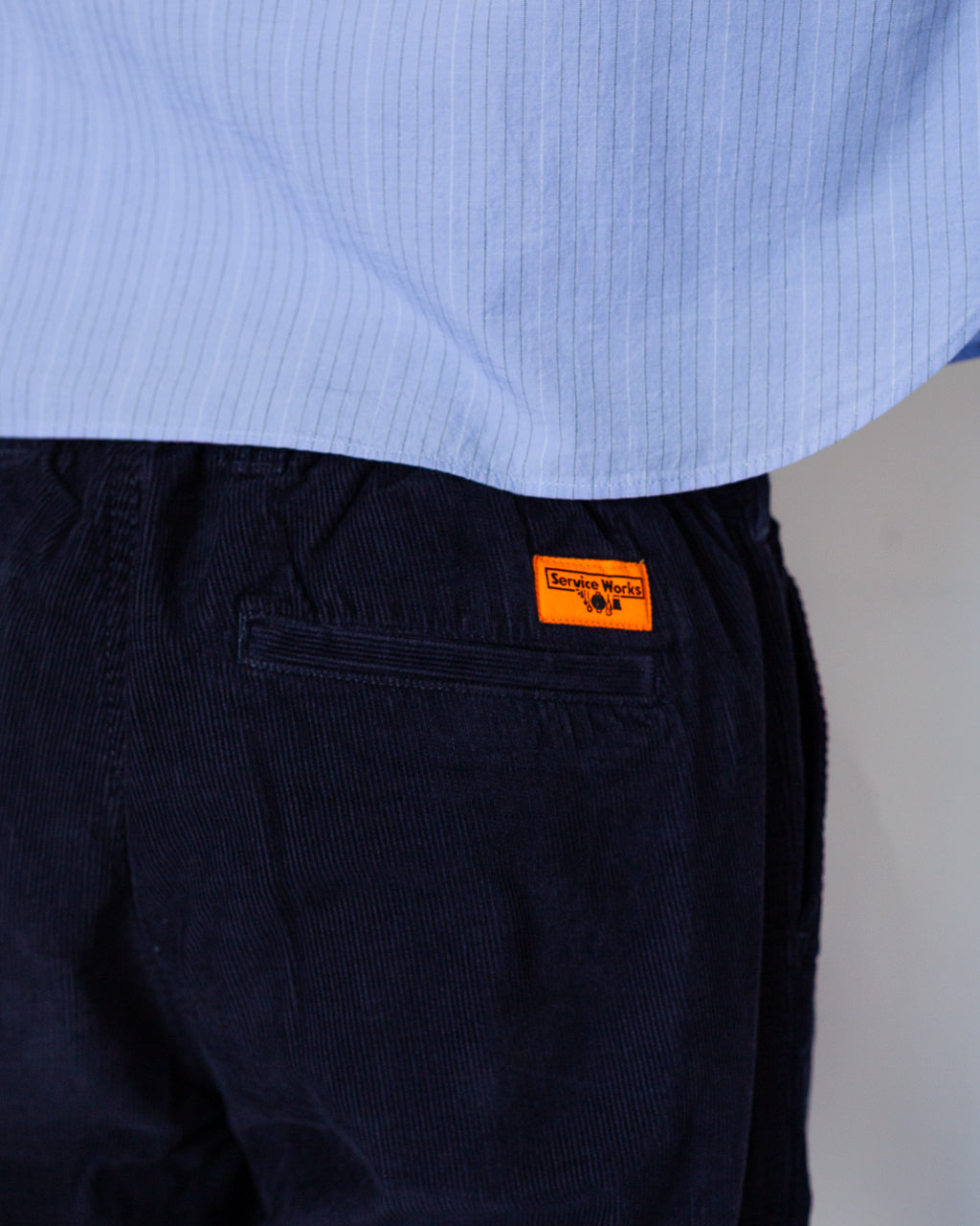 Fine Cord Waiter Pants - Dark Navy