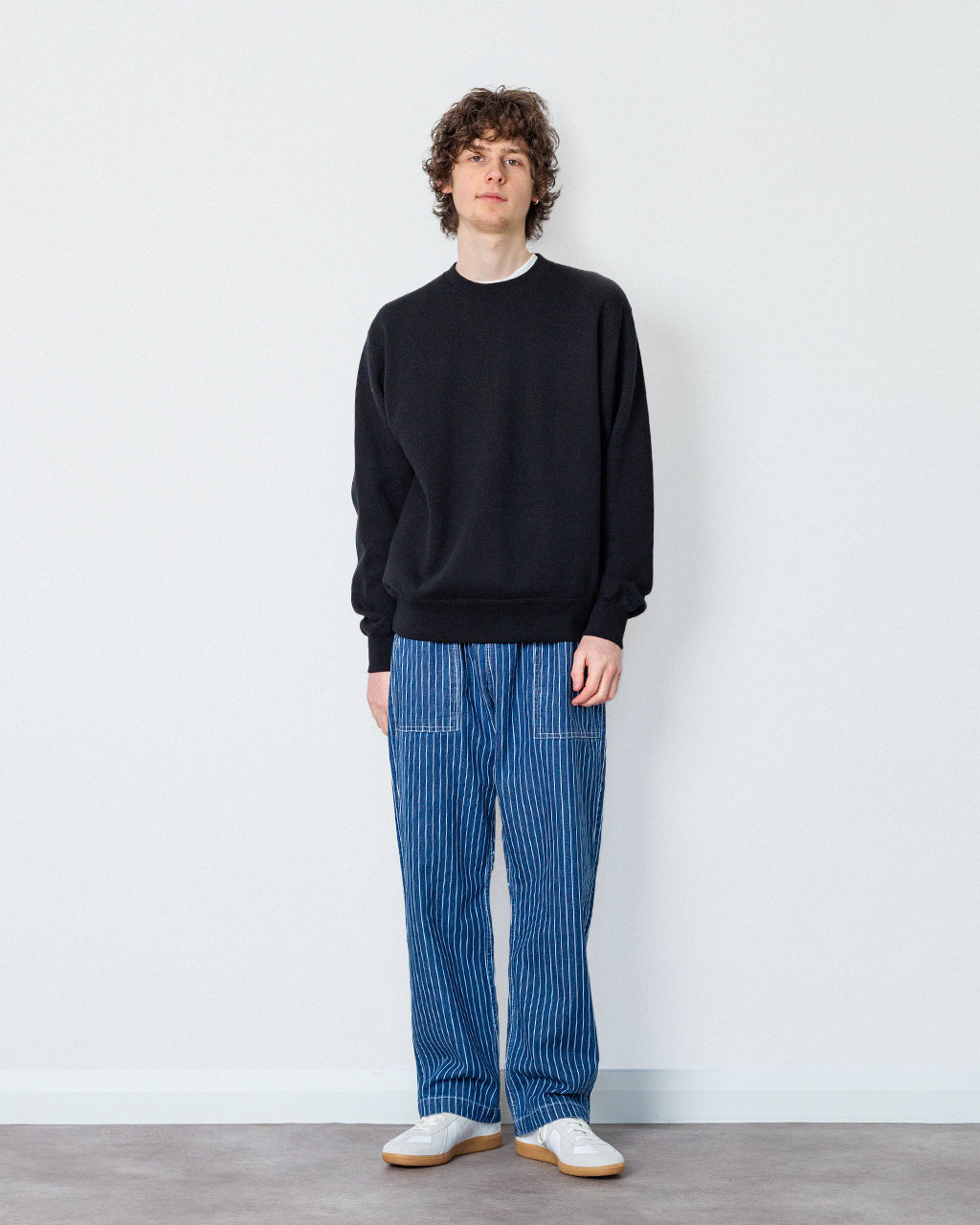 Pinstripe Denim Chef Pant - Indigo