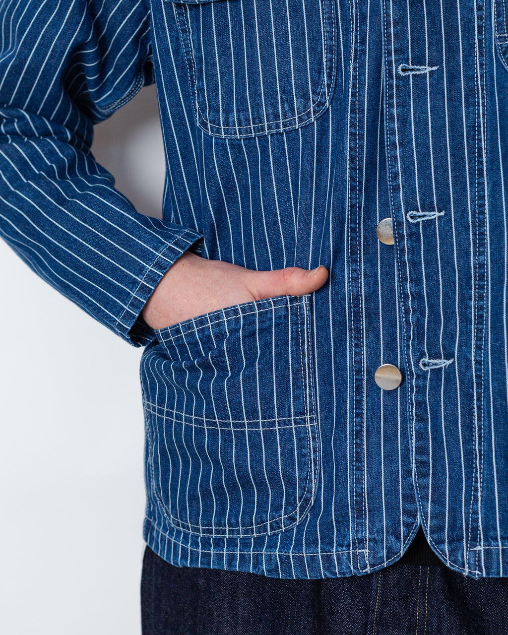 Pinstripe Denim Coverall 2.0 - Indigo