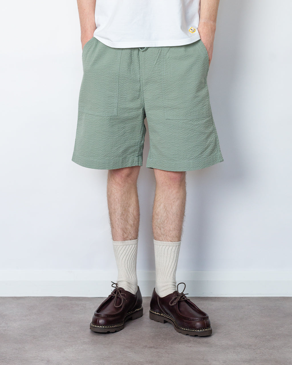 Seersucker Chef Short - Sage