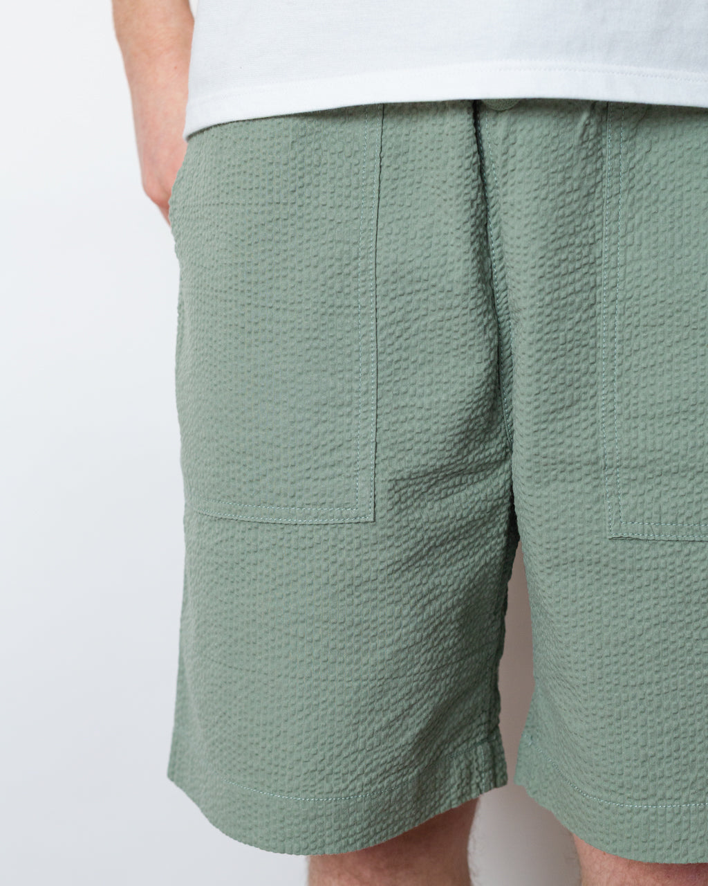 Seersucker Chef Short - Sage