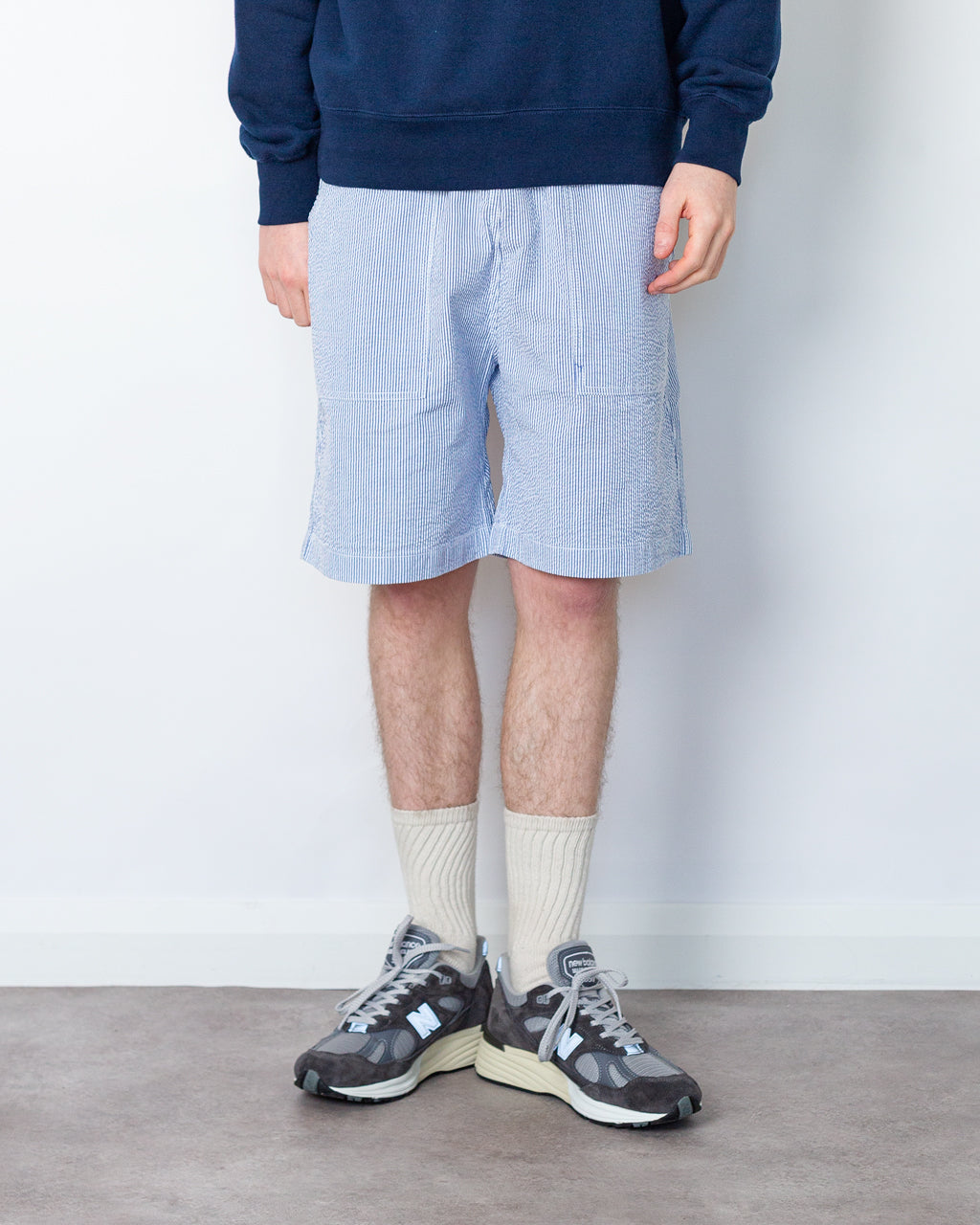 Seersucker Chef Short - Navy Stripe