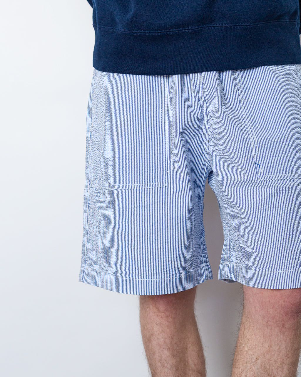 Seersucker Chef Short - Navy Stripe
