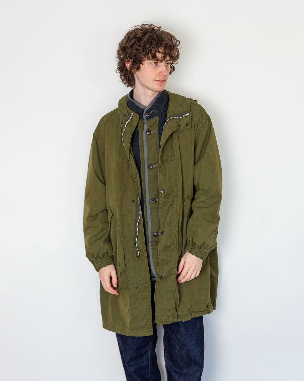Oxford Three-Way Hooded Coat - Olive