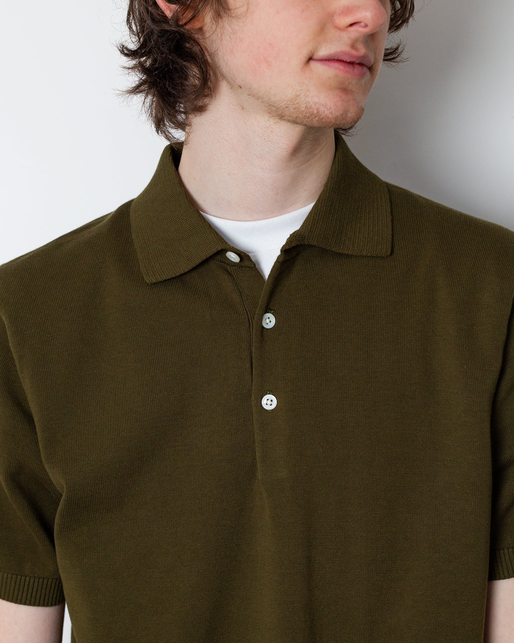 Knit Polo 12G S/S - Green