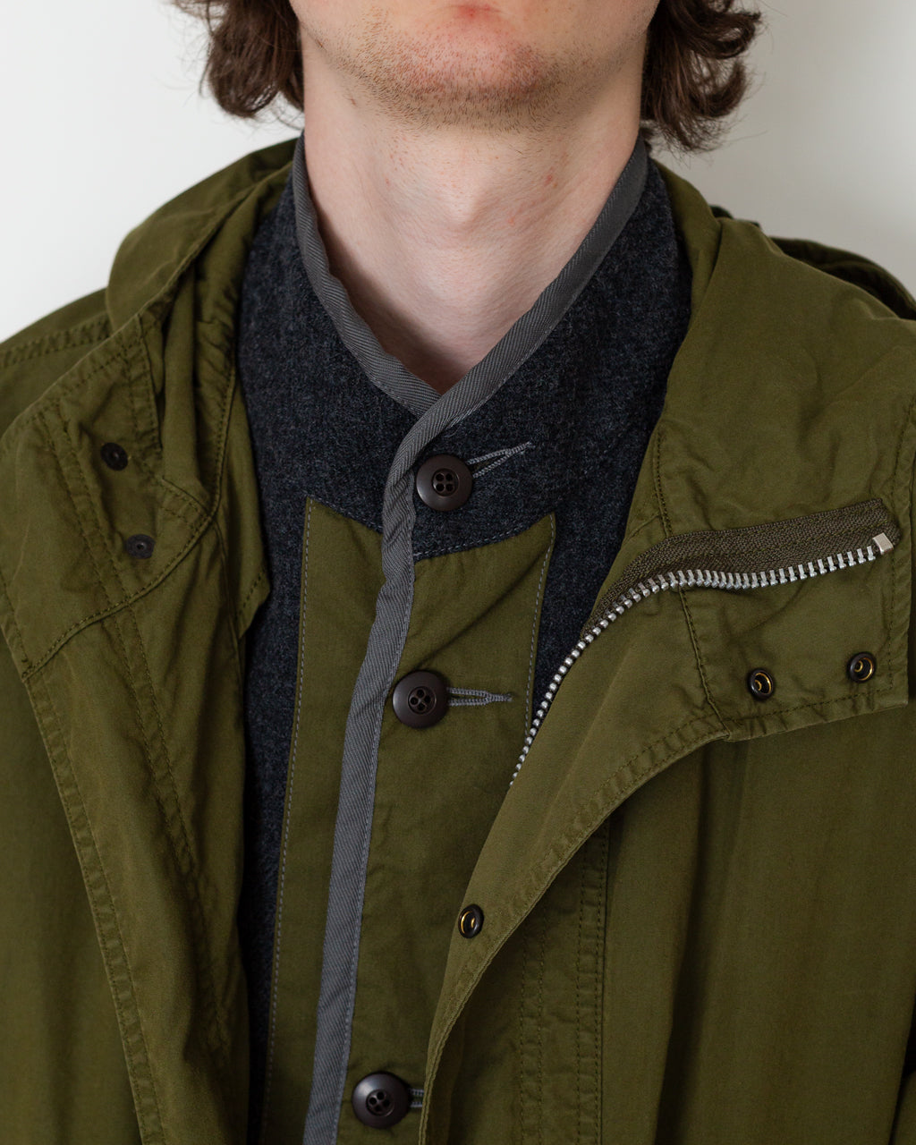 Oxford Three-Way Hooded Coat - Olive