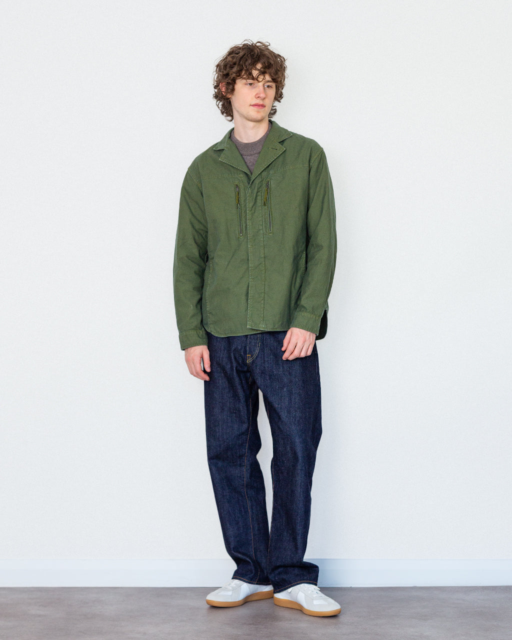 Back Satin F-1 Style Shirt Jacket - Olive