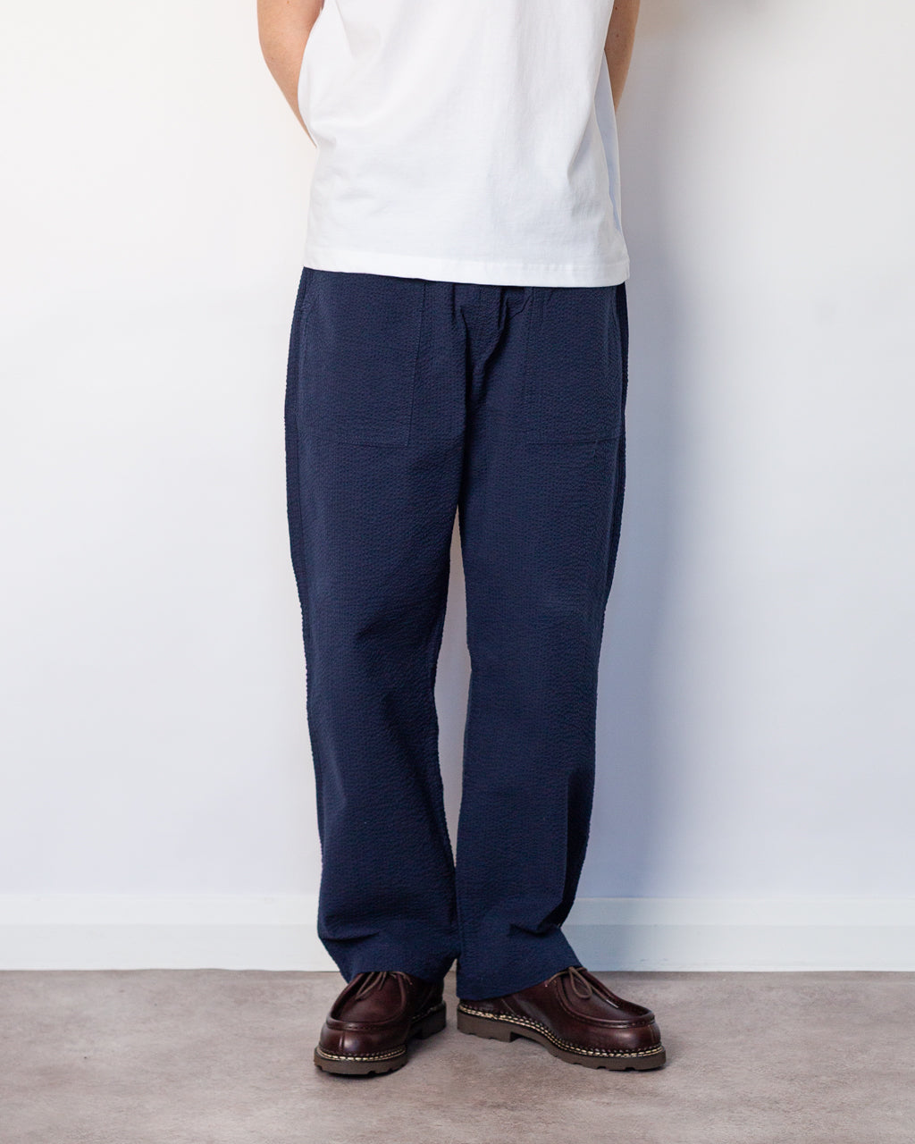 Seersucker Chef Pant - Dark Navy