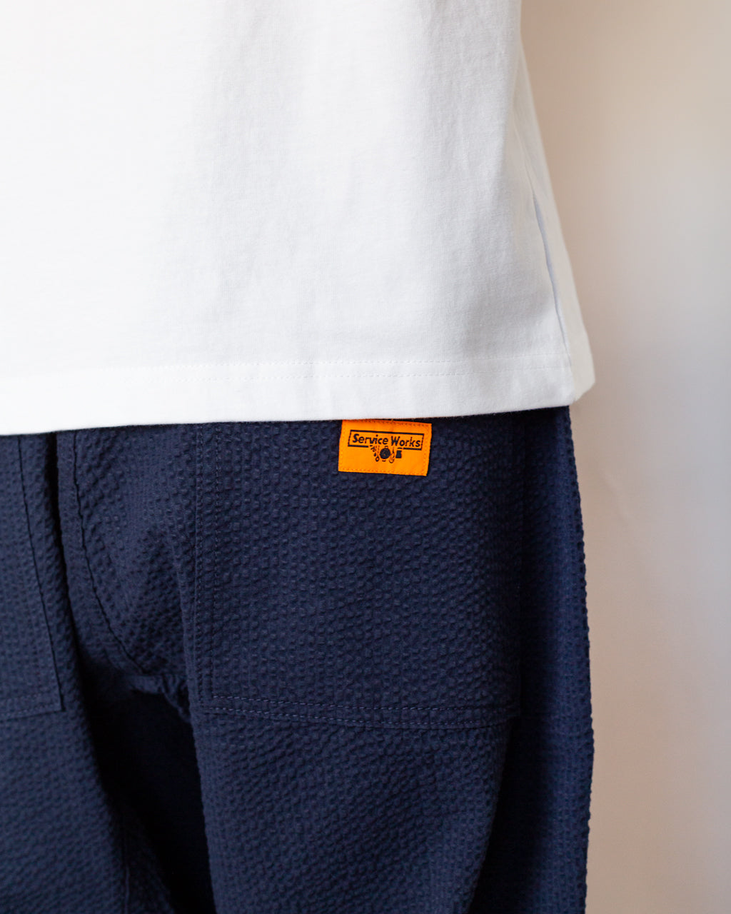 Seersucker Chef Pant - Dark Navy
