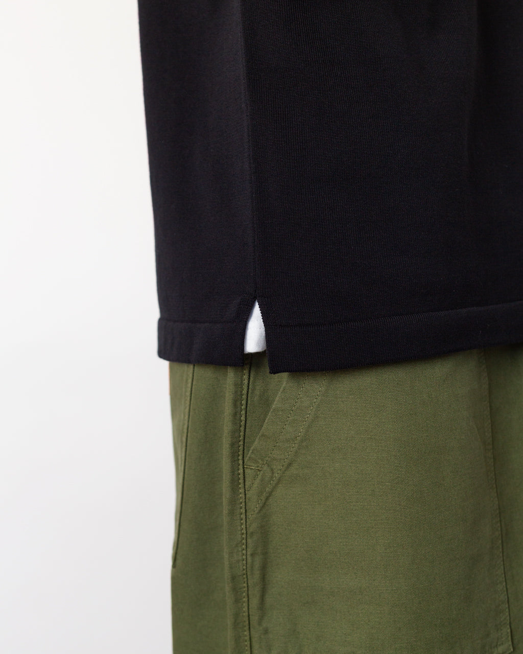 Knit Polo 12G S/S - Black