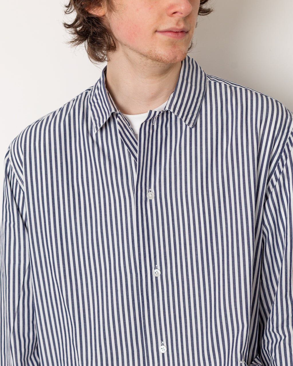 Poplin Stripe Waiter Shirt - Royal