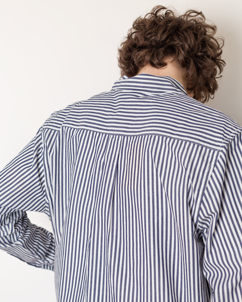 Poplin Stripe Waiter Shirt - Royal