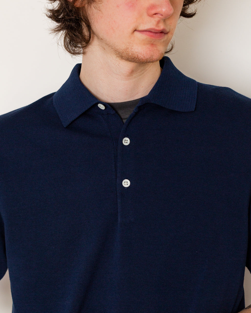 Knit Polo 12G S/S - Navy