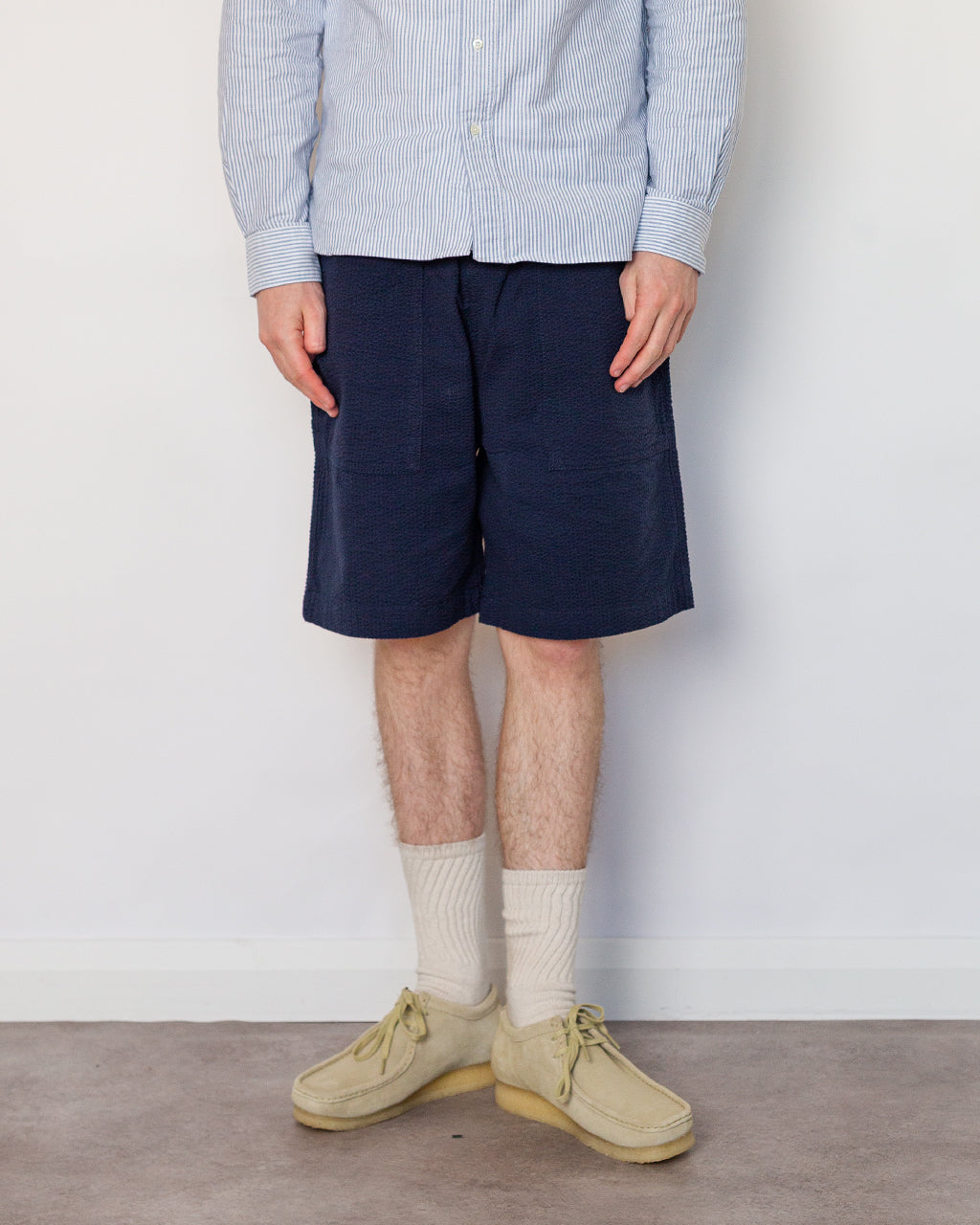 Seersucker Chef Short - Dark Navy